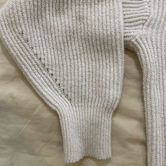 Oversized Cream Ribbed Sweater - Picture 4 of 4